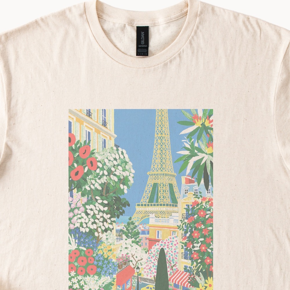 Eiffel Tower Cypress Tree Haussmann Building Tee